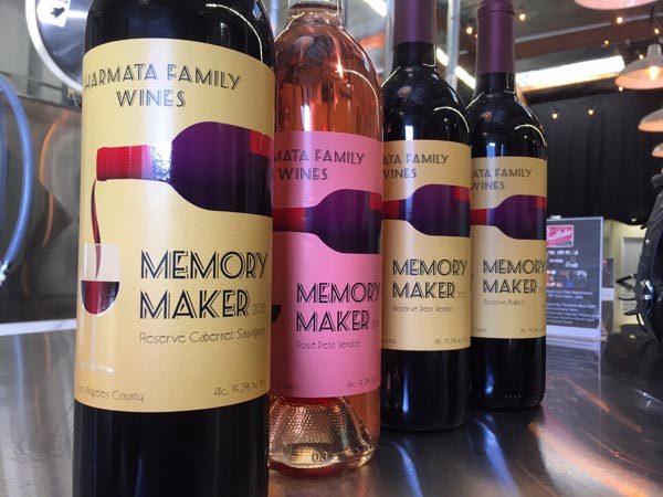 Pictured above is a boutique wine Booth creates and will be serving.