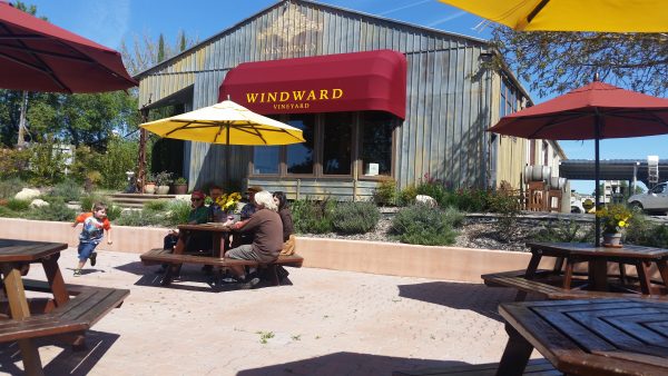Windward Vineyard's newly remodeled terrace
