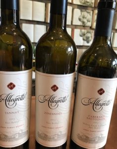 Lineup of Alegretto wines