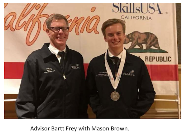 Advisor Bartt Frey with Mason Brown.