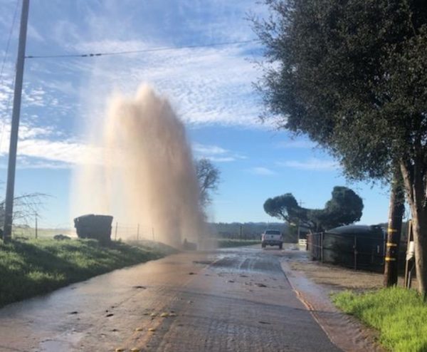 water line busts in Atascadero