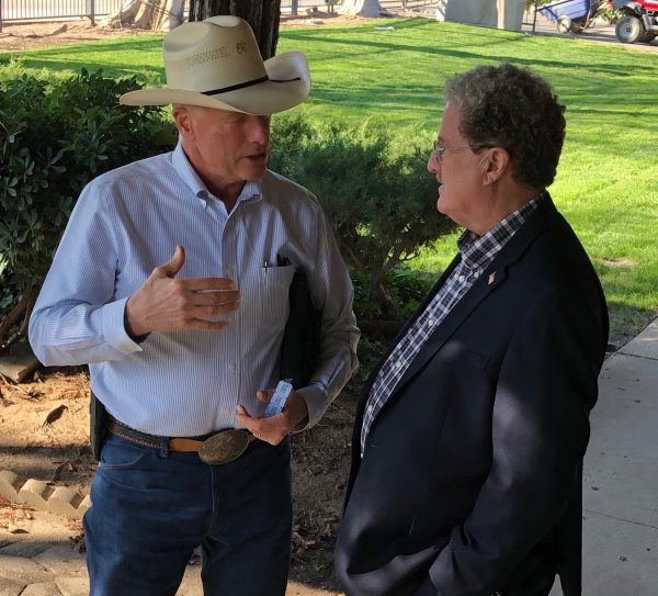 Andy Caldwell with Jeff Buckingham cattlemens meeting