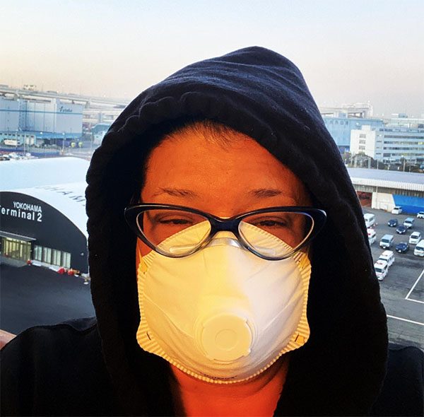 Sarah Arana under quarantine on the Diamond Princess