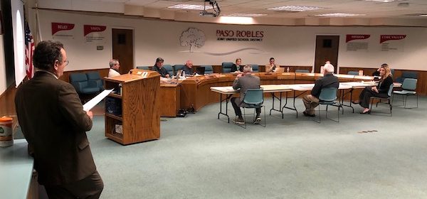 Paso Robles School Board Meets at a distance