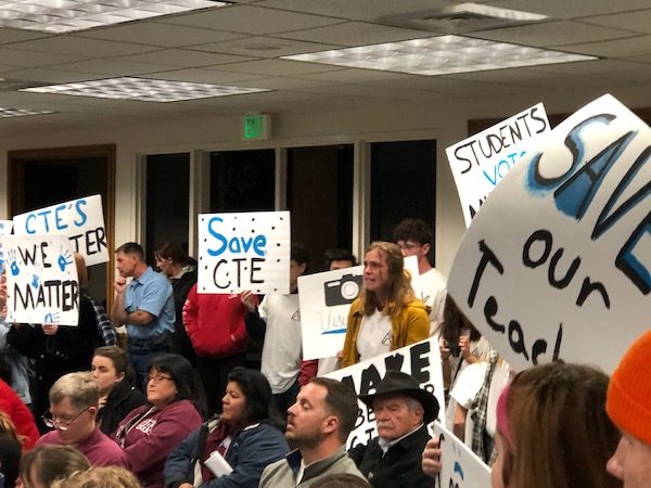 Student protesting placards