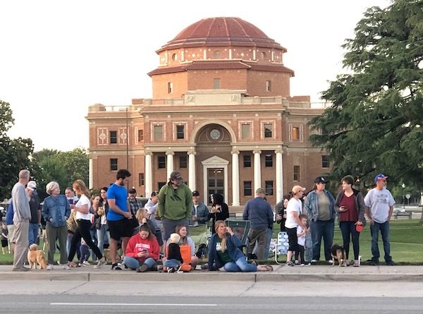 people gathered for cruise night