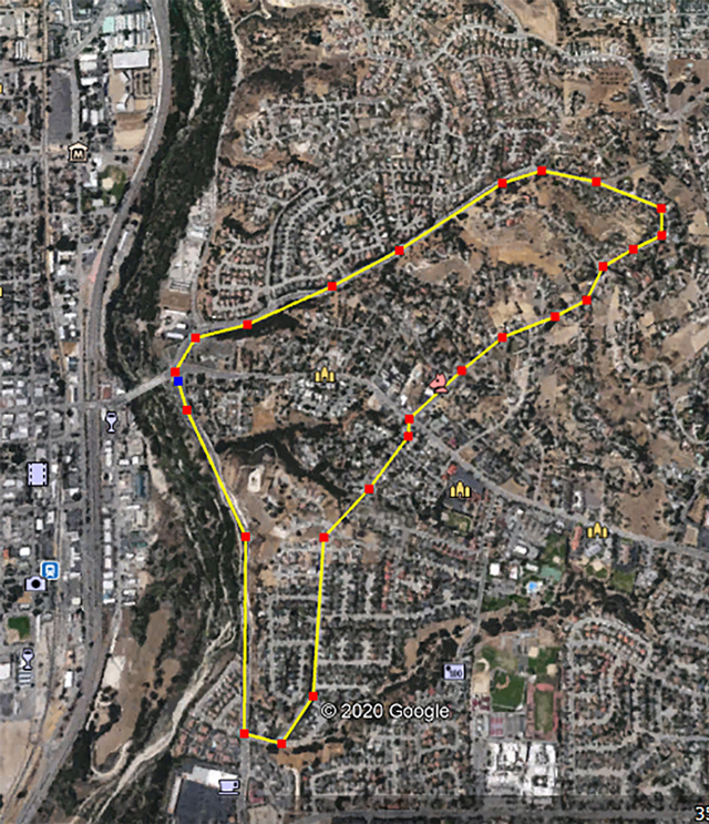 Map of areas evacuated in Paso Robles