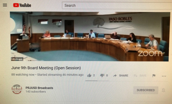 PRJUSD School Board meeting