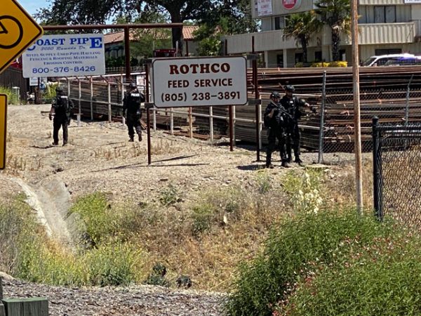 A SWAT team was searching culverts of Ramada Drive around noon. The area is under heavy law enforcement patrol.