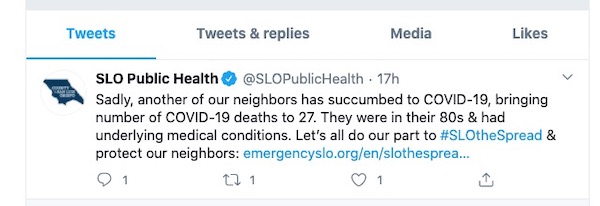 covid death slo county