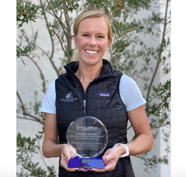 Assistant winemaker at Tablas Creek honored by Paso Robles Wine County