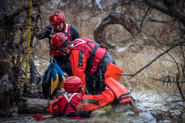 Photos of river rescue by Brandon Stier