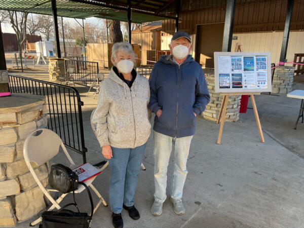 people line up for covid-19 vaccine in Paso Robles, CA