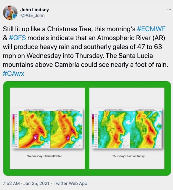 Significant rainfall in the forecast this week