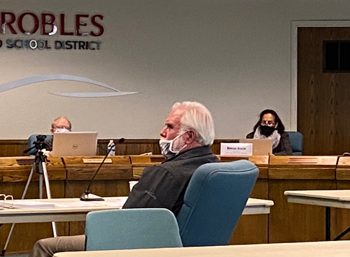 Superintendent Curt Dubost at PRJUSD board meeting