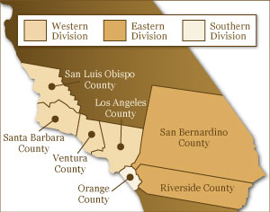 Map of US District Court Central District serving Paso Robles