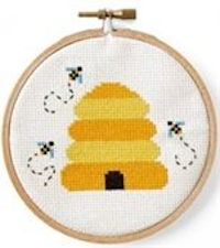 Make a beehive cross stitch with the Paso Robles Library