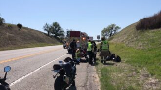 Motorcycle crash on Highway 46 injures two