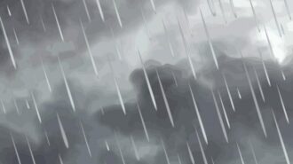 Rain and hail falls on North County