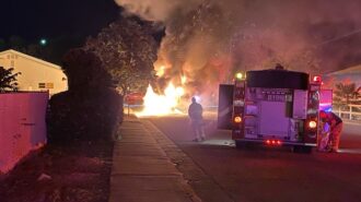 Motorhome destroyed by fire Sunday evening in Paso Robles