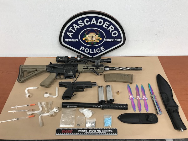 Atascadero man arrested for weapons, narcotics