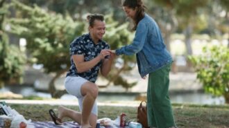 Local man celebrating college graduation, engagement