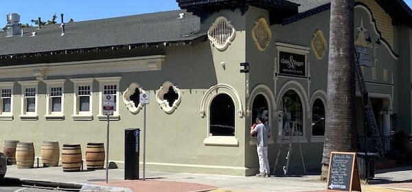 Historic bath house building gets a new paint job