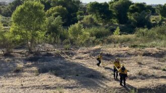 Fire extinguished in river bed Friday evening