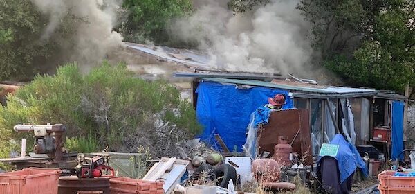 Structure used for gunsmithing and ammunition storage catches fire in Atascadero