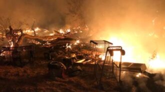 fire in riverbed