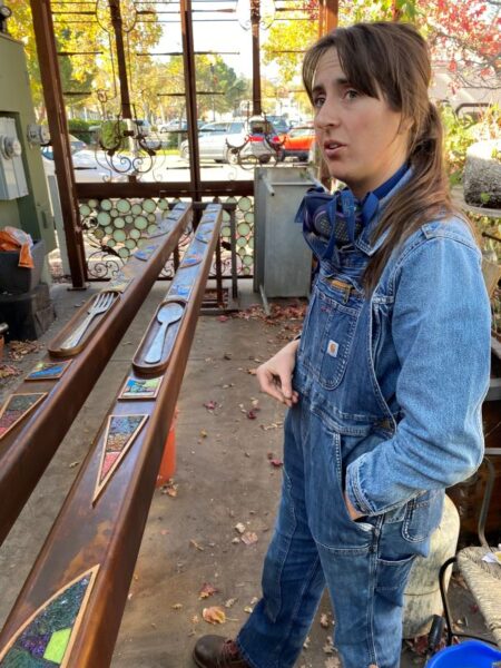 Chloe admires Arch components