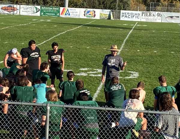 Don Crow talks to players Templeton