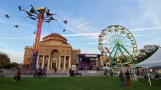 Vertigo, Ferris Wheel and Rotunda, looking up