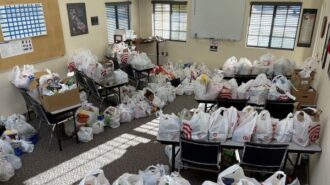 cal fire station training room with donations