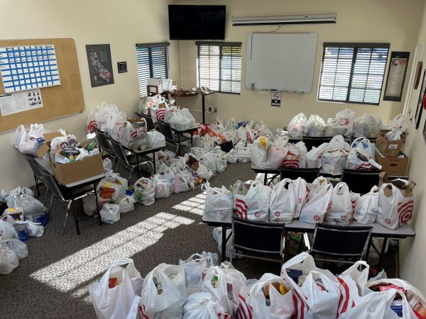 cal fire station training room with donations