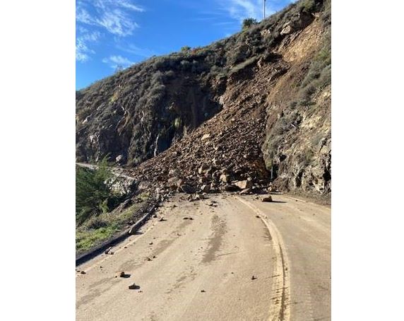 rockslide on highway 1