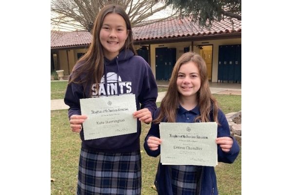 8th grader, Kate Harrington and Emma Chandler