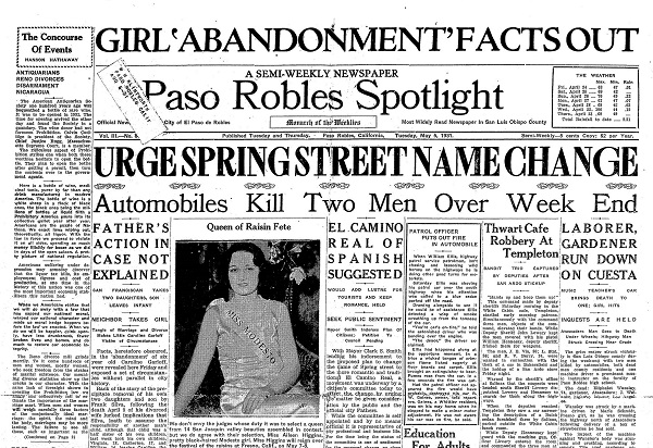 Looking Back Paso Robles in 1931