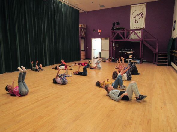 kids warming up for dance