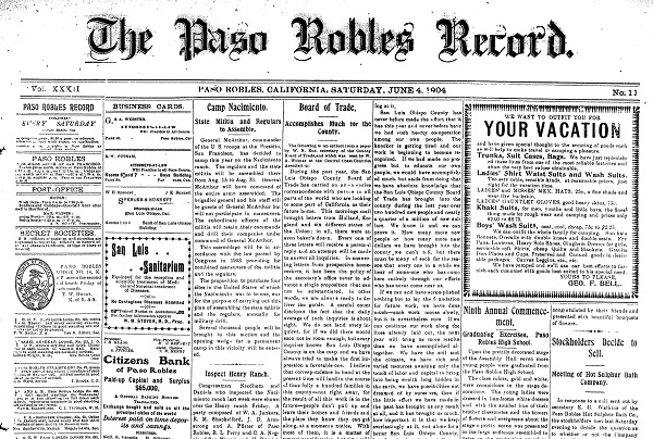 Looking Back Paso Robles history