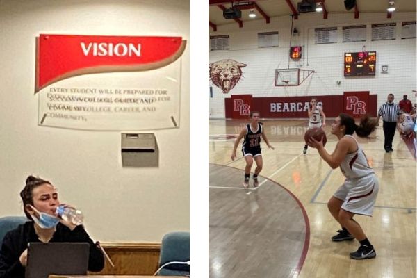 malia gaviola on board, playing basketball