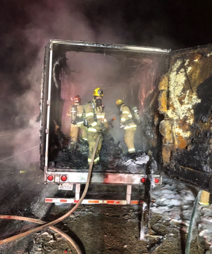 Commercial vehicle fire reported in Paso Robles