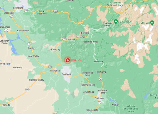oak fire map
