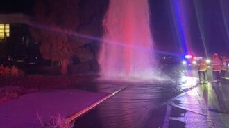 driver strikes hydrant