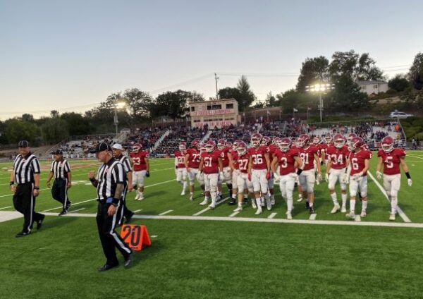 Bearcats leaving field at halftime