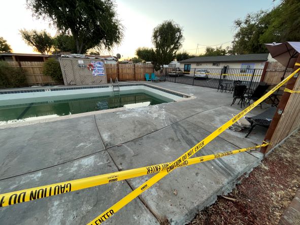 Pool with vehicle removed Monday morning