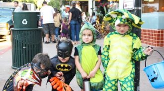 kids in costumes