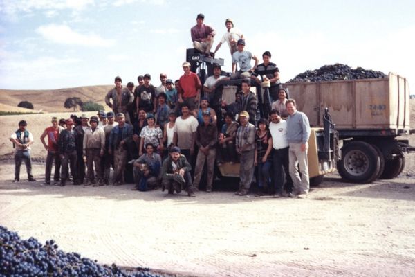 Chuck Hope with past harvest team