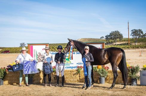 From right to left, Secret Romance with owner Stacia Lloyd, handler Chloe Smyth