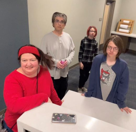 Librarian Amy Nutter and family